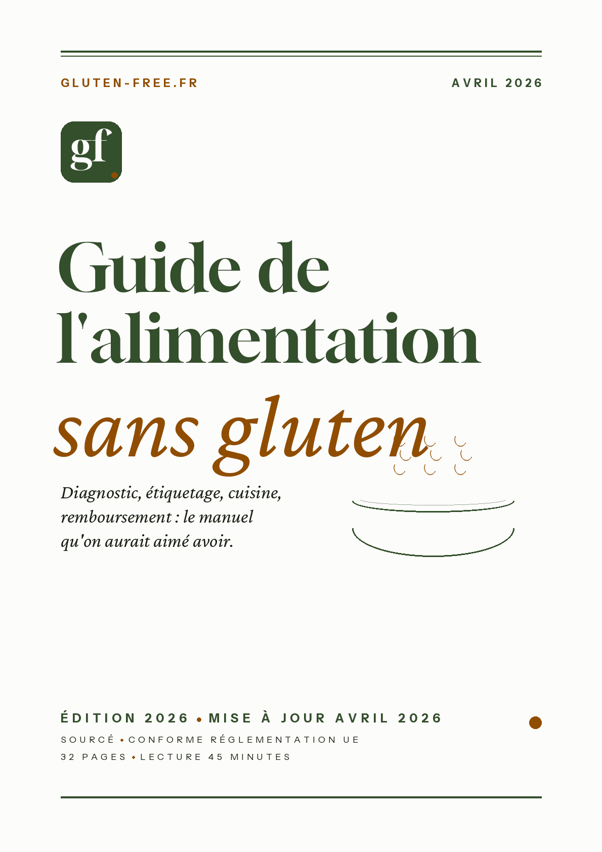 Couverture du guide alimentation sans gluten 2026